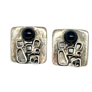Vintage Silver Modernist Earrings